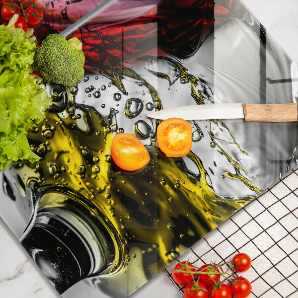 Glass chopping board Wine glasses