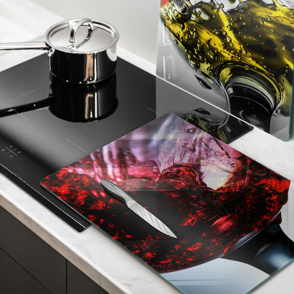 Glass chopping board Wine glasses