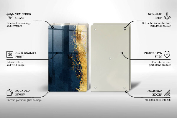 Glass chopping board Abstraction gold