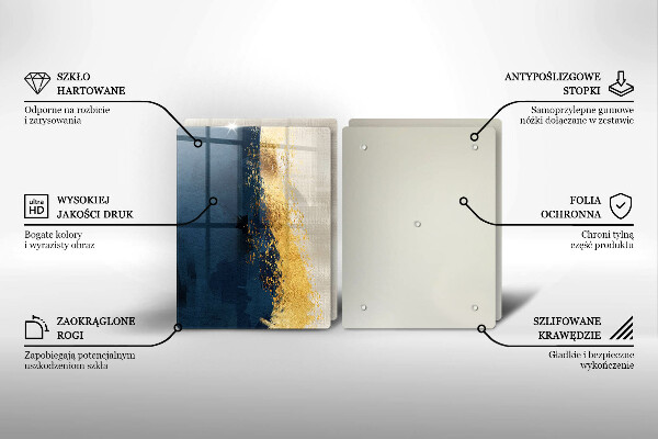 Glass chopping board Abstraction gold