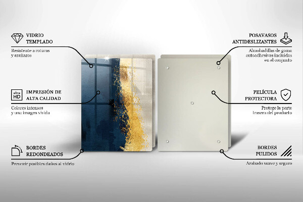 Glass chopping board Abstraction gold