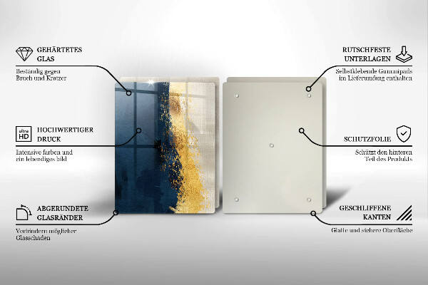 Glass chopping board Abstraction gold