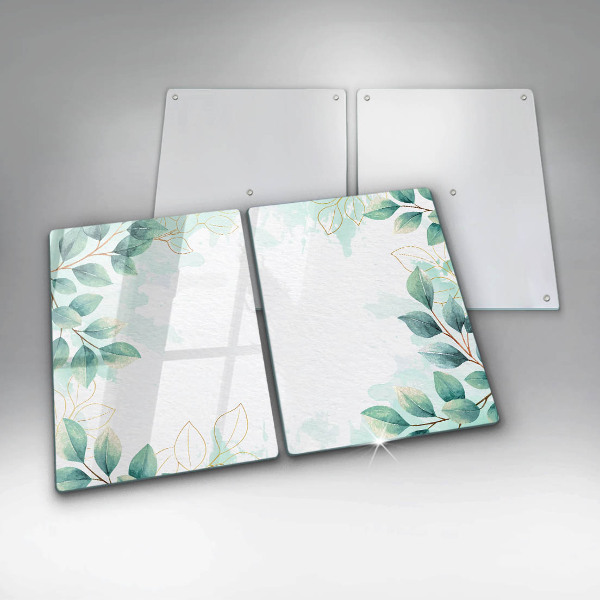 Glass chopping board Painted leaves