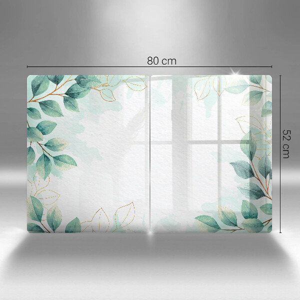 Glass chopping board Painted leaves