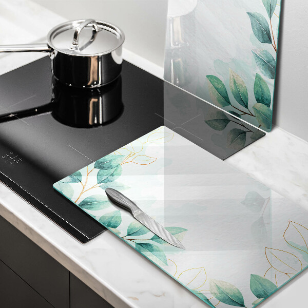 Glass chopping board Painted leaves