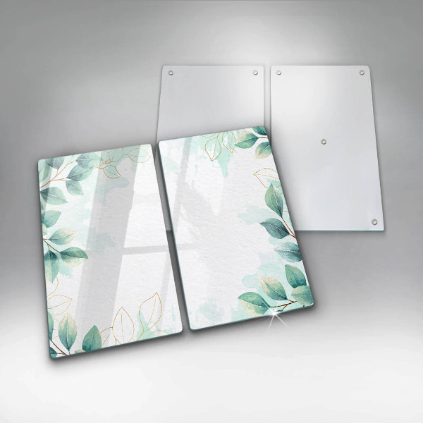 Glass chopping board Painted leaves