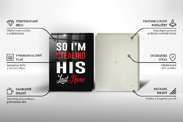 Glass chopping board Inscription, sentence, pattern