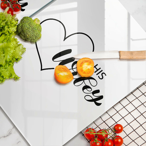 Glass chopping board Inscription, sentence, pattern