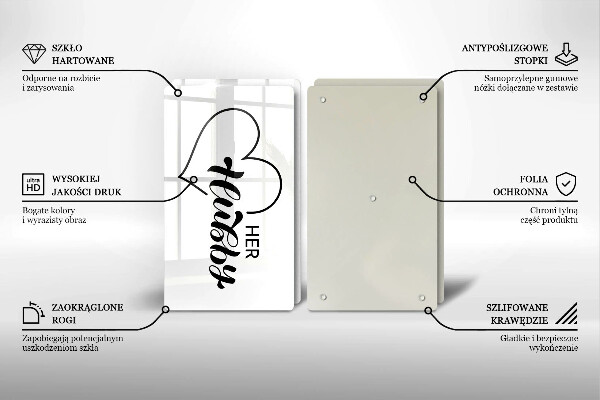 Glass chopping board Inscription, sentence, pattern