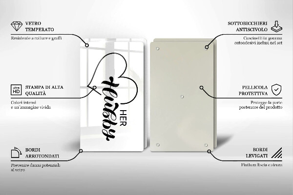 Glass chopping board Inscription, sentence, pattern