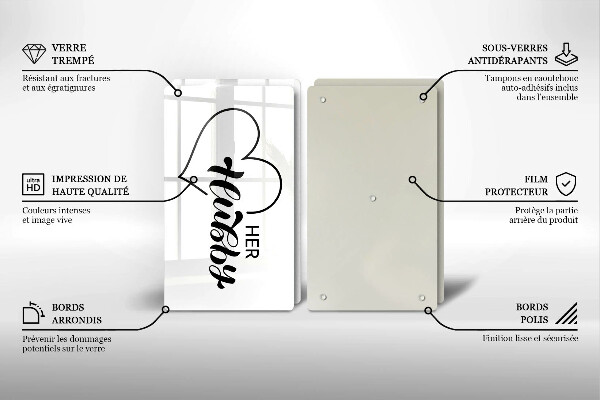 Glass chopping board Inscription, sentence, pattern