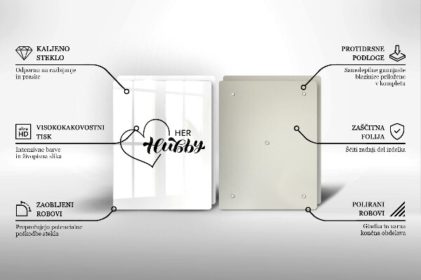 Glass chopping board Inscription, sentence, pattern