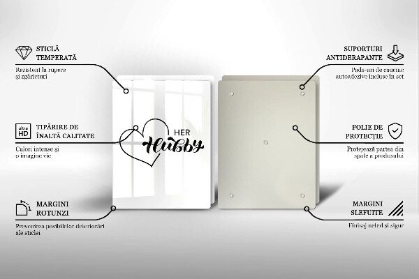 Glass chopping board Inscription, sentence, pattern