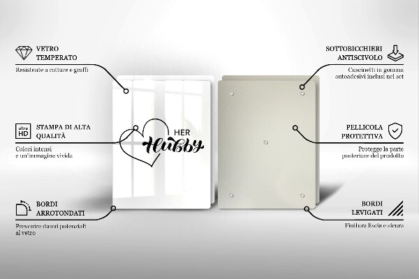 Glass chopping board Inscription, sentence, pattern