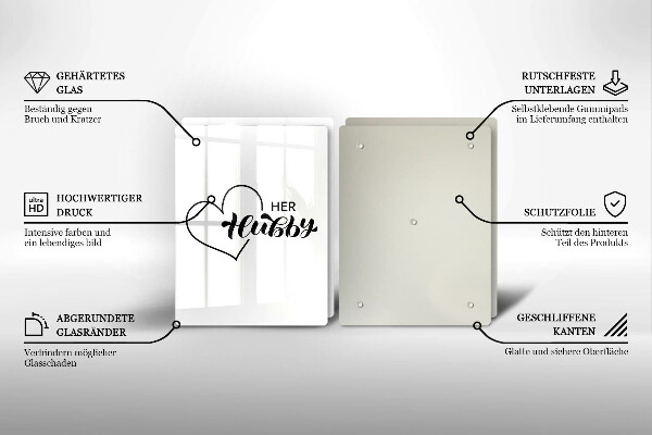 Glass chopping board Inscription, sentence, pattern