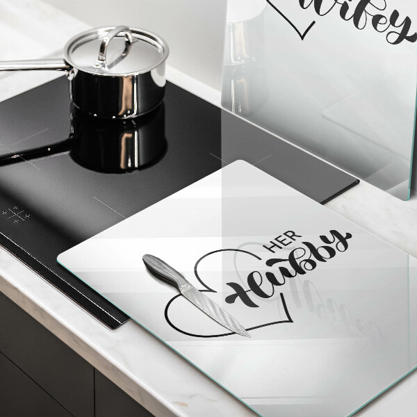 Glass chopping board Inscription, sentence, pattern