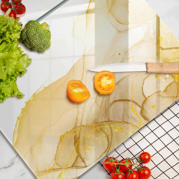 Glass chopping board Golden abstraction