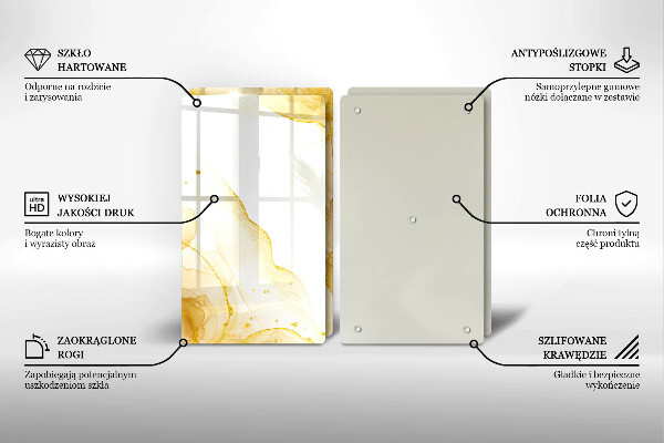 Glass chopping board Golden abstraction