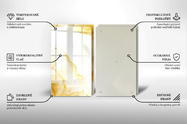 Glass chopping board Golden abstraction