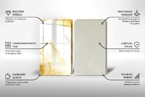 Glass chopping board Golden abstraction