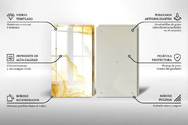 Glass chopping board Golden abstraction