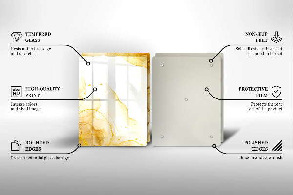 Glass chopping board Golden abstraction