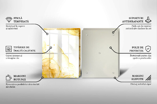 Glass chopping board Golden abstraction