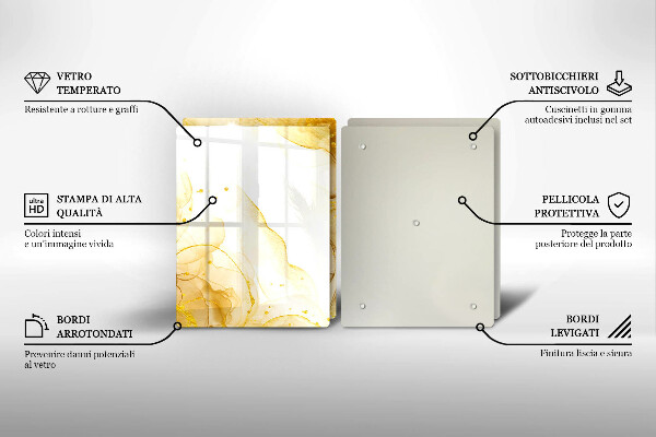 Glass chopping board Golden abstraction