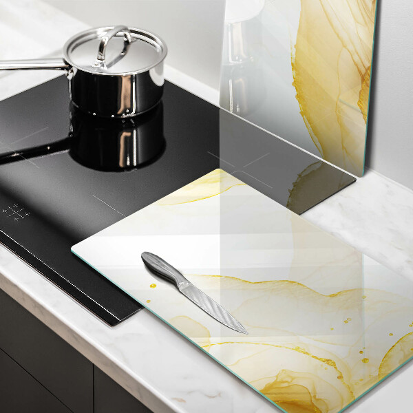 Glass chopping board Golden abstraction