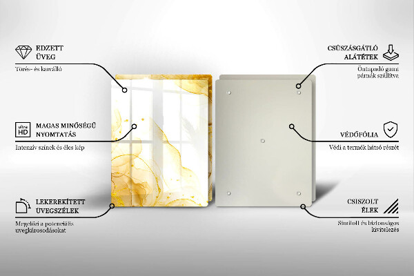 Glass chopping board Golden abstraction