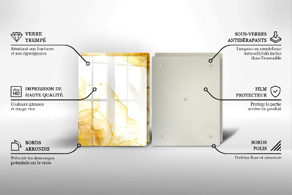 Glass chopping board Golden abstraction
