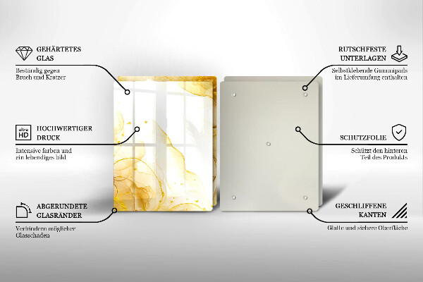 Glass chopping board Golden abstraction