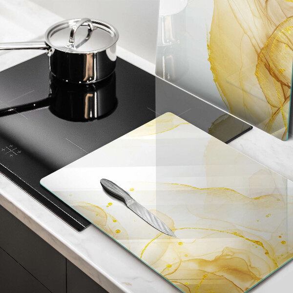Glass chopping board Golden abstraction