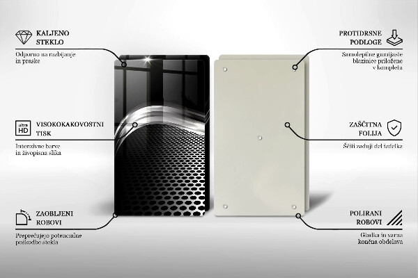 Glass chopping board Metal structure