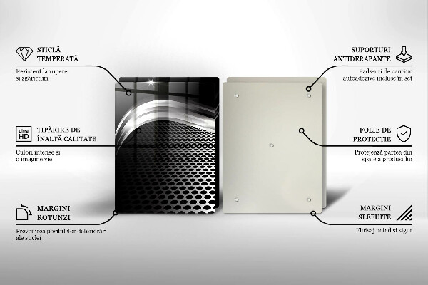 Glass chopping board Metal structure