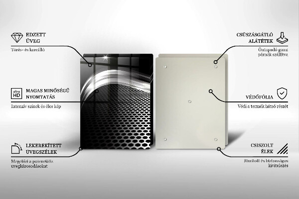 Glass chopping board Metal structure