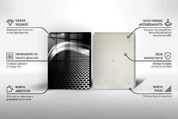 Glass chopping board Metal structure