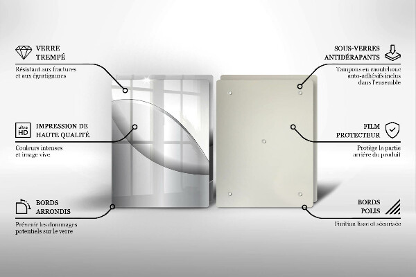 Glass chopping board Abstraction Design lines