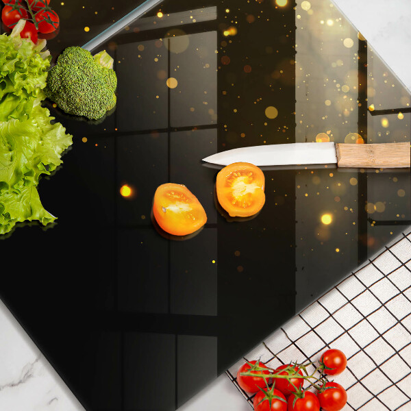 Glass chopping board Golden glitter
