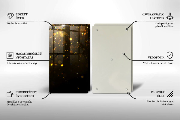 Glass chopping board Golden glitter