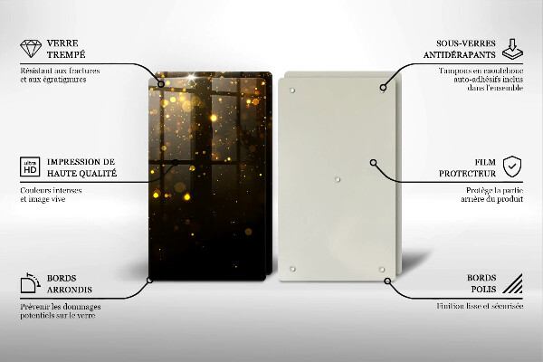 Glass chopping board Golden glitter