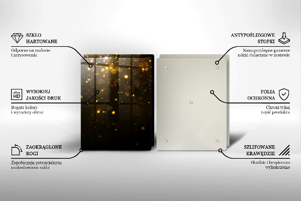 Glass chopping board Golden glitter