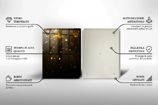 Glass chopping board Golden glitter