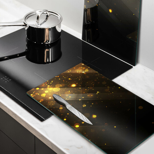 Glass chopping board Golden glitter