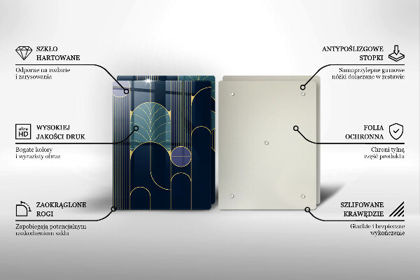 Glass chopping board Abstract motif