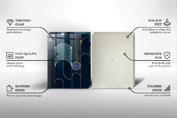 Glass chopping board Abstract motif