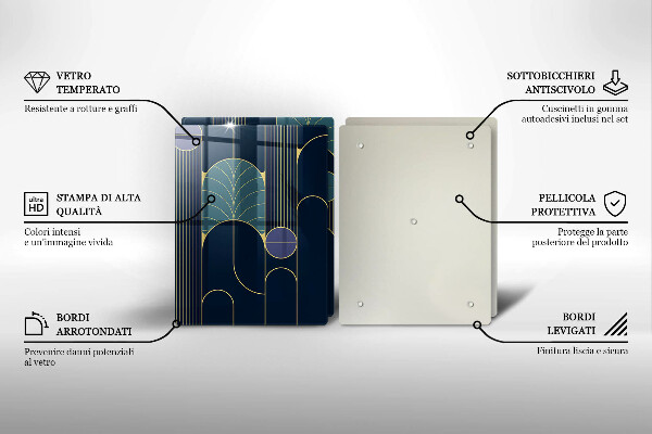 Glass chopping board Abstract motif