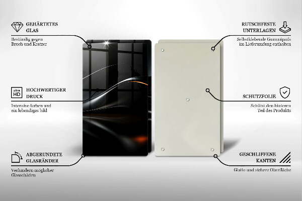 Glass chopping board 3D design abstraction