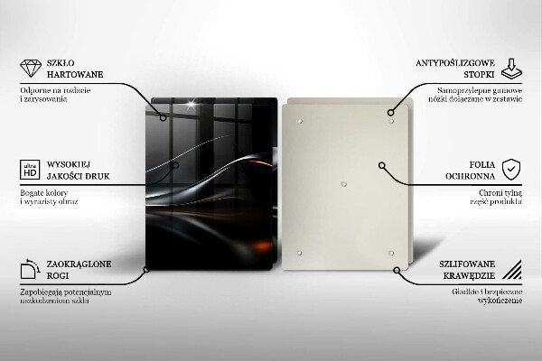 Glass chopping board 3D design abstraction