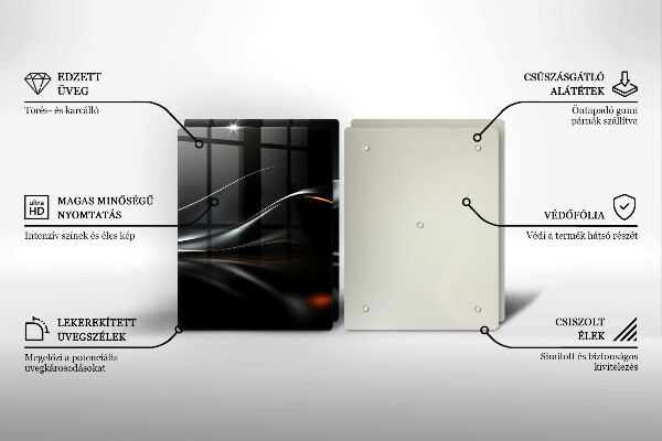 Glass chopping board 3D design abstraction